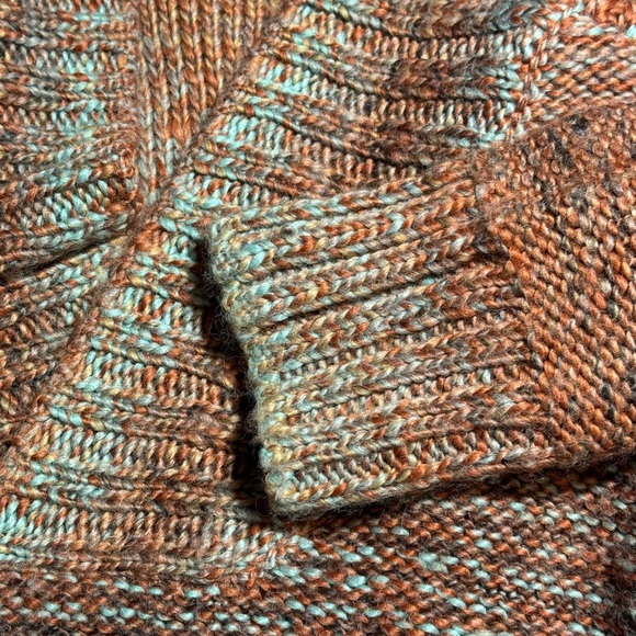 PrAna Women's Claus Orange Sundried V-Neck Ribbed Chunky Knit Sweater size M* - Picture 9 of 9